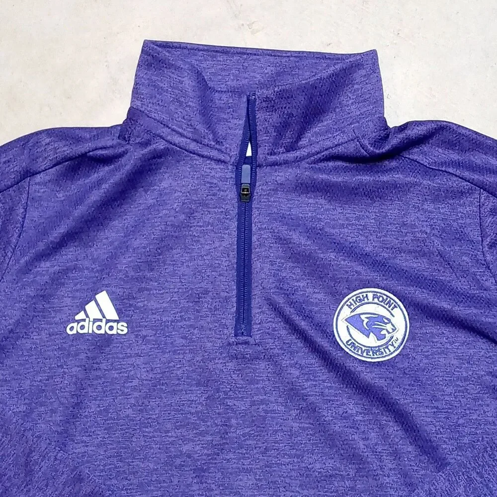 High Point University Adidas 1/4 Zip Sweatshirt Size XL Pockets HPU Golf